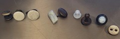 Antique Buttons, Backs And Button Hooks/ Cufflinks Lot Of 9