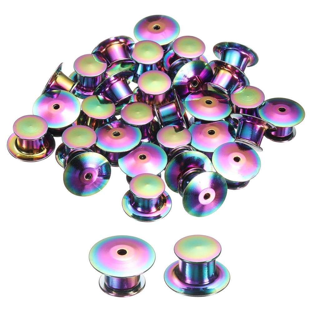 40Pcs Metal Locking Pin Backs, Pin Keepers Locking Clasp, Multicolor