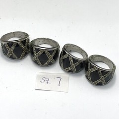 Vintage 18K HGE Plated Enamel & Crystals Unique Bold X Look Ring varied sizes