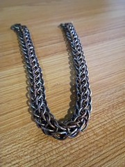 Byzantine chainmail silver tone vintage thick 17 inches. Cosplay, Medieval chain