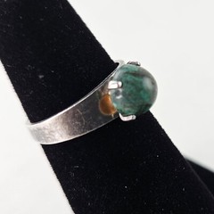 Vintage Sterling Adjustable Ring Israel with Azurite 2.0g Size 5 [8446]