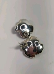 Dana Buchman Enamel Flowers 3 Piece Set Silver Plated Black Cream With Crystals