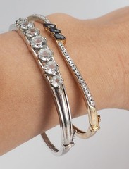 Two sterling silver and crystals bridal bracelets good quality