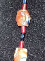 Vintage “Millifiori” Art Glass Bead Necklace 26 Inch and Bracelet 7.75 Inches