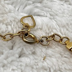 Vintage Sweetheart Heart Bracelet Gold Tone Engraved Initials D N Fits 6.5″