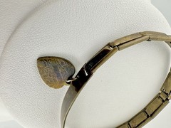 Antique Expansion ID Bracelet Etched Heart Charm 6.2in Repair Metal Unknown Read