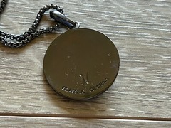 Dark Silver Tone JCM Brass CZ Compass Pendant Necklace