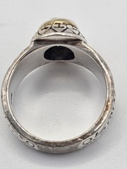 Brighton Citrine Ring 925 Silver and Gold Wash Side Bars Vintage (Retired)