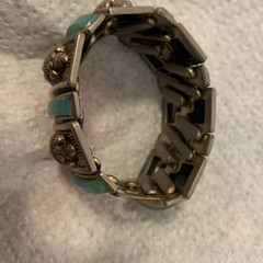 Vintage Egyptian Revival Expandable Bracelet (Harwood?) For Parts Or Repair.