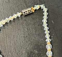 Faceted Graduating Crystal 20″ Necklace Hand Strung Amazing Shimmer