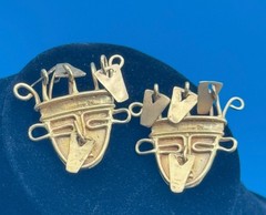 Vintage DC INCA 800 Silver Gold Plated OMEGA Back Earrings 1.25 x 1.25 in16.63 g