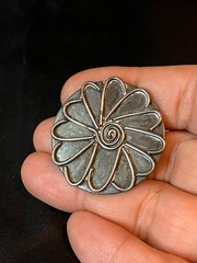 Vintage Silver Flower Power Brooch Artisan Studio Jewelry Tested 11g