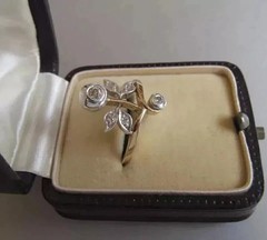 Art Deco Style Round Cut Lab Created Diamond 14k Yellow Gold FN Anniversary Ring