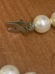 Knotted Faux Pearl 50″ Rope Necklace 6.7 mm 1930-50? See Clasp Vtg Antq? Jewelry