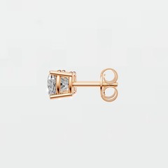 1.30 CTW Cushion Lab Grown Diamond Prong Basket Setting Solitaire Stud Earrings