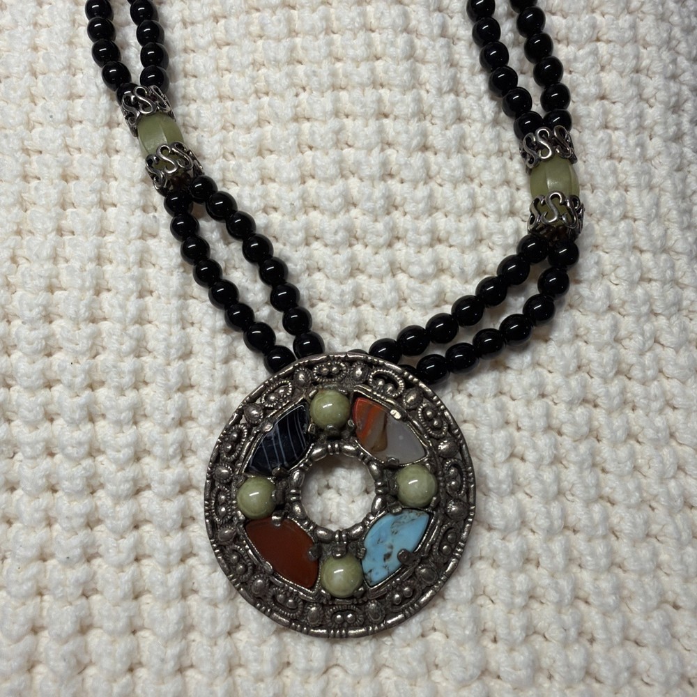 Celtic Scottish Miracle Black Bead Stone Viking Jewelry Designs Agate Vintage