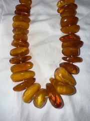 239g Antique Natural Butterscotch egg Yolk Baltic Amber Necklace Graduated