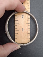 VTG Nadri Channel Set CZ Hinged Bangle Bracelet Silver Tone Vintage