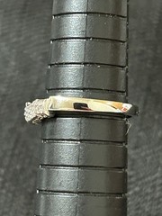 925 Sterling Silver Clear CZ Sparkly Wavy Half Eternity Band Ring 2mm Size 6.75