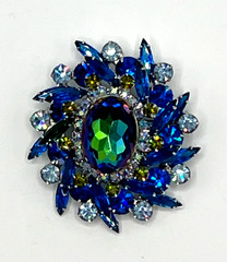 JULIANA D&E Parure Blue Heliotrope Olivine Accents Reference #1199 & 5474