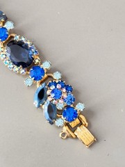 Vintage Verified JULIANA D&E Blue Two Toned Brooch/Pendant Bracelet Earring Set
