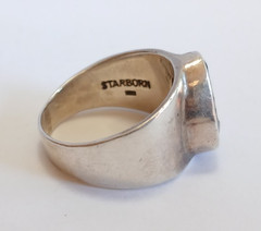 STARBORN STERLING SILVER TRILOBITE FOSSIL RING SIZE 11-1/2