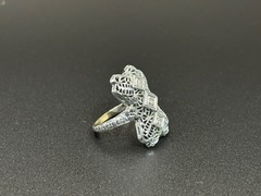 Vintage Filigree Art Deco Ring A&S 14K white gold size 3.5