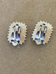 Vintage Red Stone “Halo Clip On Earrings