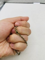 Vintage Bronze Tone Lovebird in Gilded Cage Dove Heart Lock Key 18 in Necklace