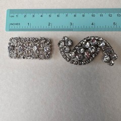 Vintage Rhinestone Brooch Lot 8pc Peacock Blue Crystal Sparkle Statement Mix