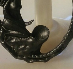 MaryBee Jewelry: 2 1/4″ Handpainted Black Fantasy Nude Pendant 12-01-2020 (A)