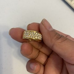 Vintage Unbranded Ring Elizabeth Taylor Inspired GoldTone Crystal Cocktail Party