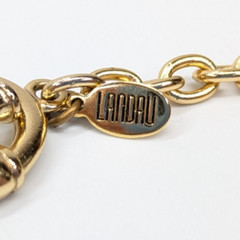 VTG Landau Champagne Rhinestone Gold Tone Triple Y-Drop Pendant Necklace 24″