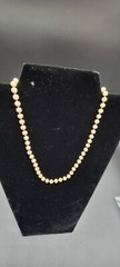 Vintage Man-Made Pearl Necklace. 19 inch long. Color Cream.