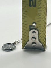 Vintage Silver Tone Cape Cod Nautical Anchor Faux Wax Seal Pendant Necklace 18”