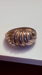 Vintage Gold Tone Statement Ring Size 8 Chunky Swirl Fashion Cocktail Ring