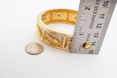 Vintage Bangle Bracelet Gold Silver Tone Panther 6.5″