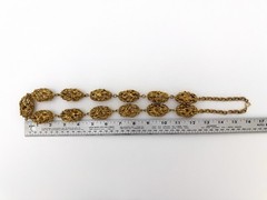 Vintage Chunky Gold Tone Necklace Runway Statement HUGE Heavy Nuggets Brutalist