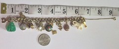 Vtg Monet Gold-tone 15 multi-color Dangling Charms