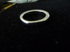 SILVER TONE BAND w FAUX DIAMONDS RHINESTONE Sz 5 1/4 #23/8A