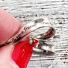 VINTAGE TRUE FRIEND HEART STERLING SILVER 925 PENDANT INSPIRATIONAL LOVE RETRO