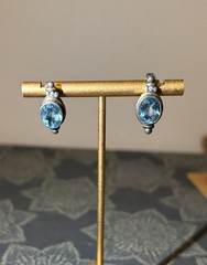 Vintage Sterling Silver 925 Blue Topaz Earrings