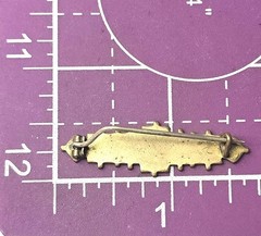 French Byzantine Ivy leaf yellow gold filled bar pin antique Victorian brooch