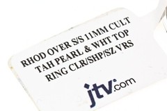 Contemporary Signed JTV Sterling Silver Tahitian Pearl White Topaz Ring Sz 7