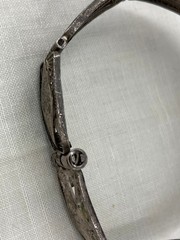 Vintage WWII Sweetheart Bracelet Niello Filigree Middle Eastern Silver 5 Panel