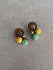 VINTAGE costume jewelry clip-on earrings, likely from the (circa 1950s–1960s)