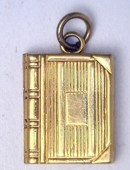 Antique Vintage 10k Yellow Gold Book Locket Pendant Charm Fob #Z204