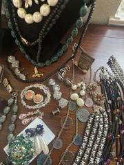 Vtg To Now Rhinestone Costume Jewelry Lot Hollycraft Mosaic Goldette 100+ Pcs