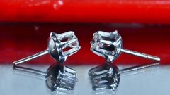 14k white gold earrings 0.50ct natural diamond screwback flower stud 1.95g N3762