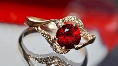 14k yellow gold ring 1.00ct Bohemian garnet sz 6 solitaire vintage 2.40g N3159